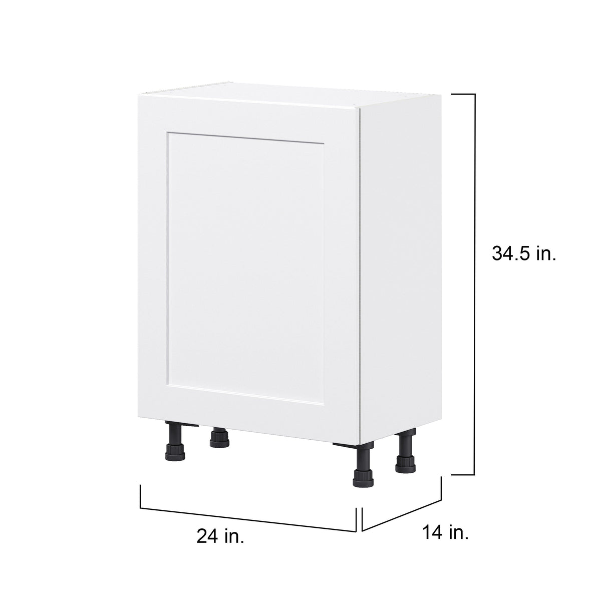 Hugo&Borg Jolie 24-in W x 34.5-in H x 14-in D Warm White Base Fully Assembled Cabinet (Flat Panel Shaker Door Style)