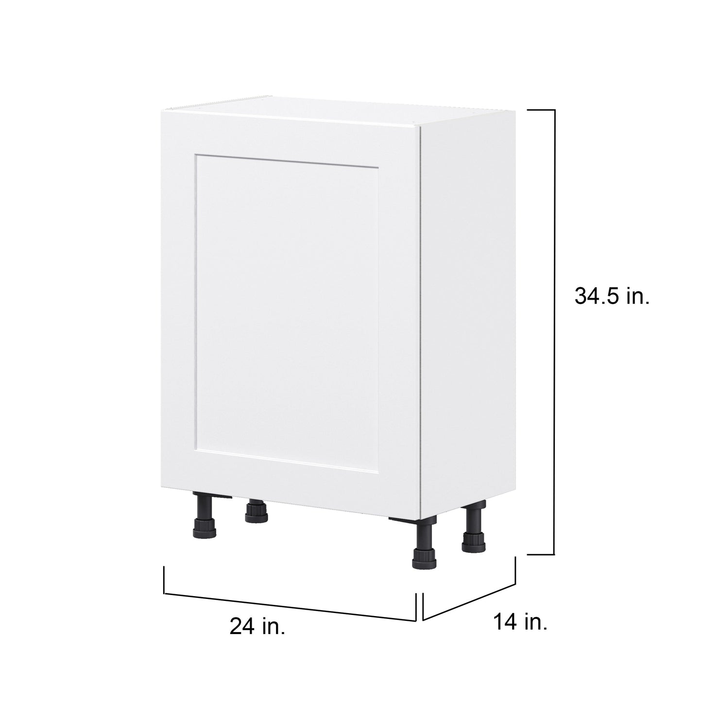 Hugo&Borg Jolie 24-in W x 34.5-in H x 14-in D Warm White Base Fully Assembled Cabinet (Flat Panel Shaker Door Style)