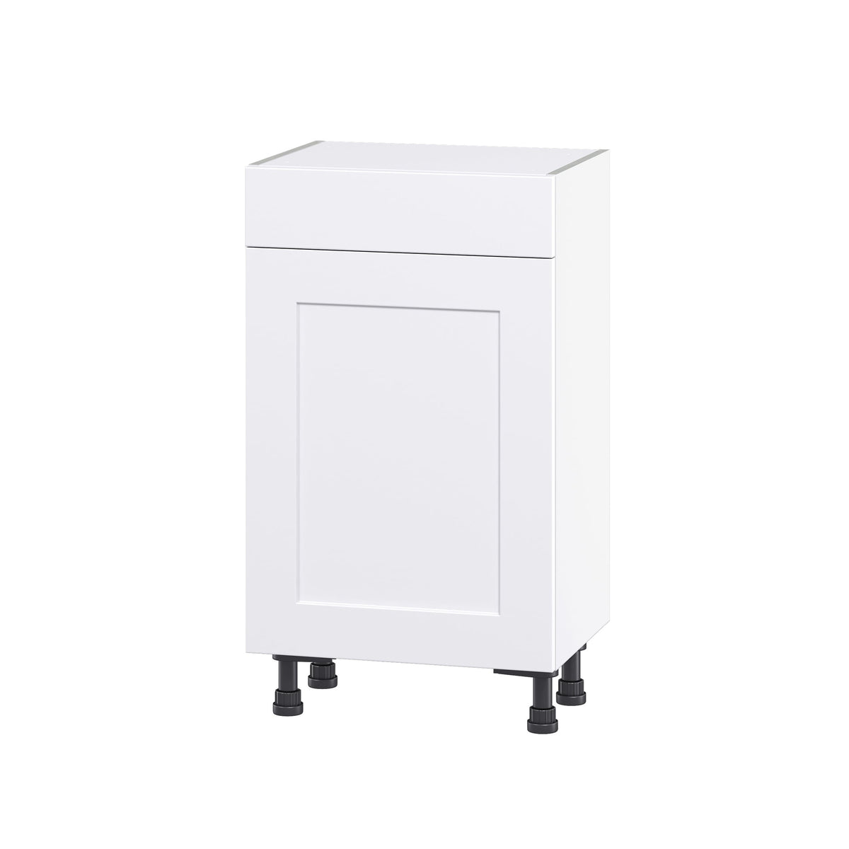 Hugo&Borg Jolie 18-in W x 34.5-in H x 14-in D Warm White 1-Drawer Base Fully Assembled Cabinet (Flat Panel Shaker Style)