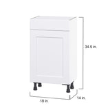 Hugo&Borg Jolie 18-in W x 34.5-in H x 14-in D Warm White 1-Drawer Base Fully Assembled Cabinet (Flat Panel Shaker Style)
