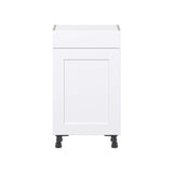 Hugo&Borg Jolie 18-in W x 34.5-in H x 14-in D Warm White 1-Drawer Base Fully Assembled Cabinet (Flat Panel Shaker Style)