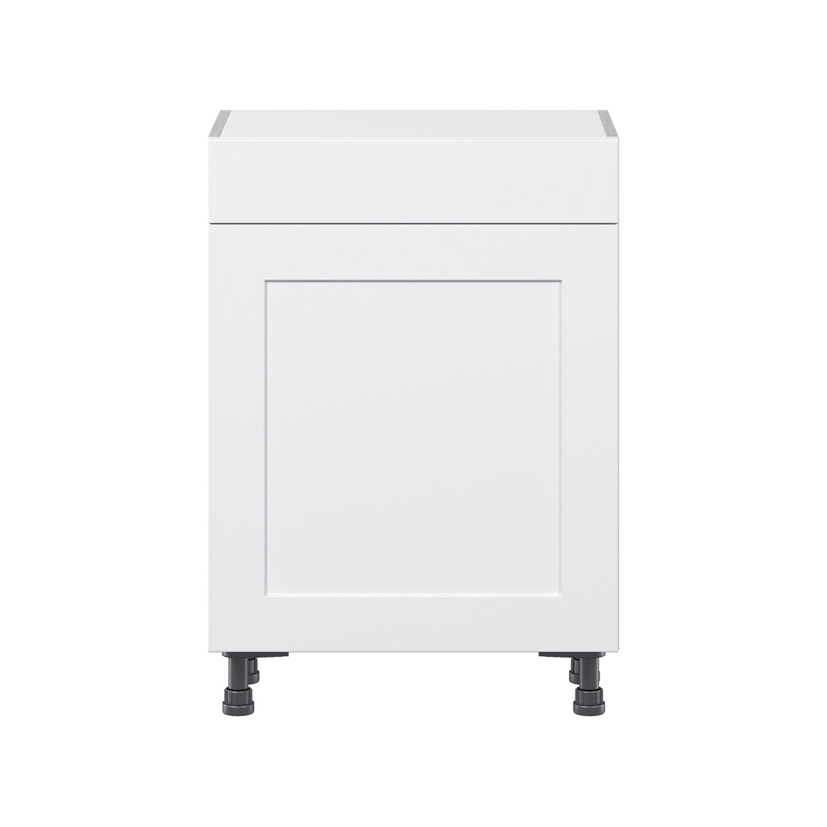 Hugo&Borg Jolie 24-in W x 34.5-in H x 14-in D Warm White 1-Drawer Base Fully Assembled Cabinet (Flat Panel Shaker Style)