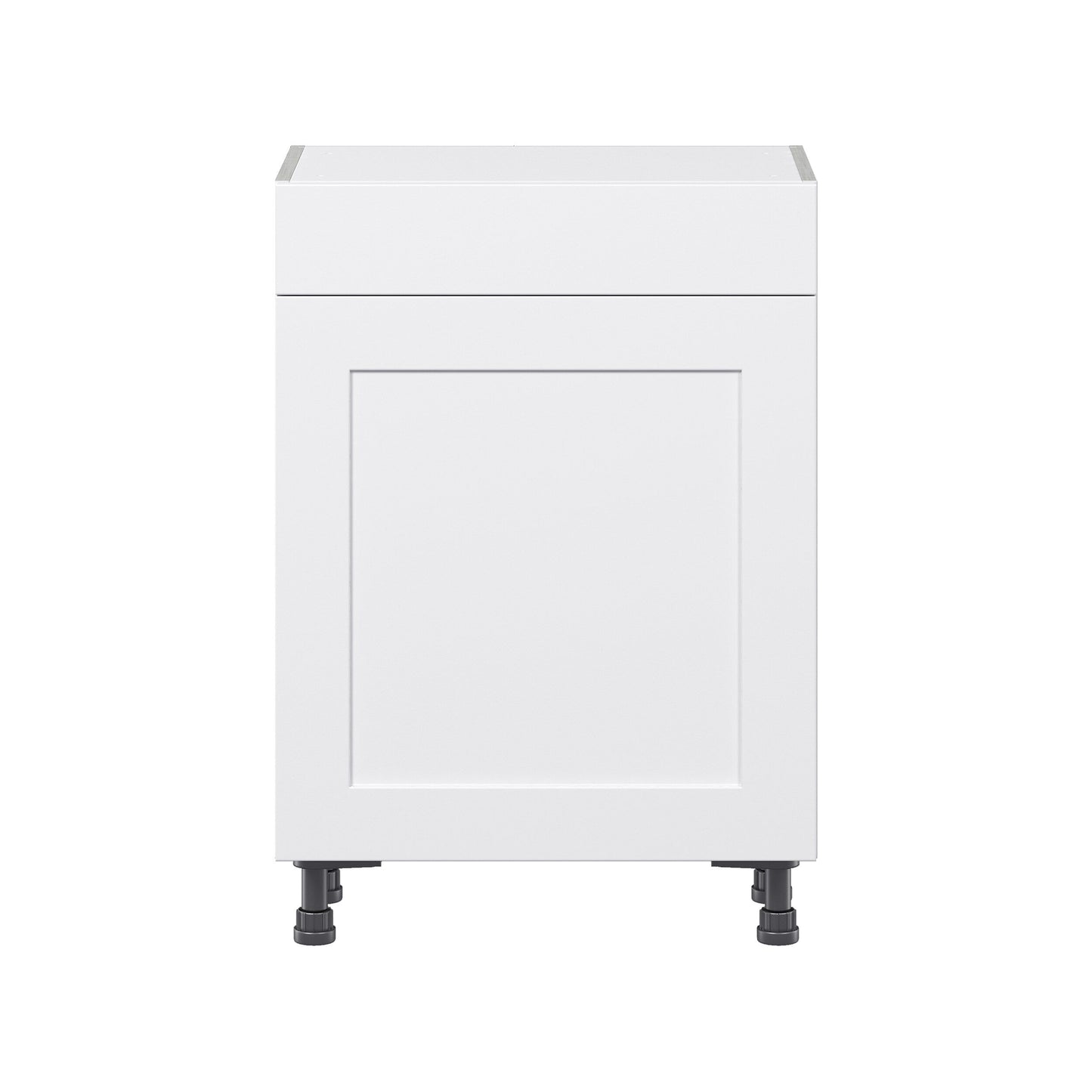 Hugo&Borg Jolie 24-in W x 34.5-in H x 14-in D Warm White 1-Drawer Base Fully Assembled Cabinet (Flat Panel Shaker Style)