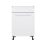 Hugo&Borg Jolie 24-in W x 34.5-in H x 14-in D Warm White 1-Drawer Base Fully Assembled Cabinet (Flat Panel Shaker Style)