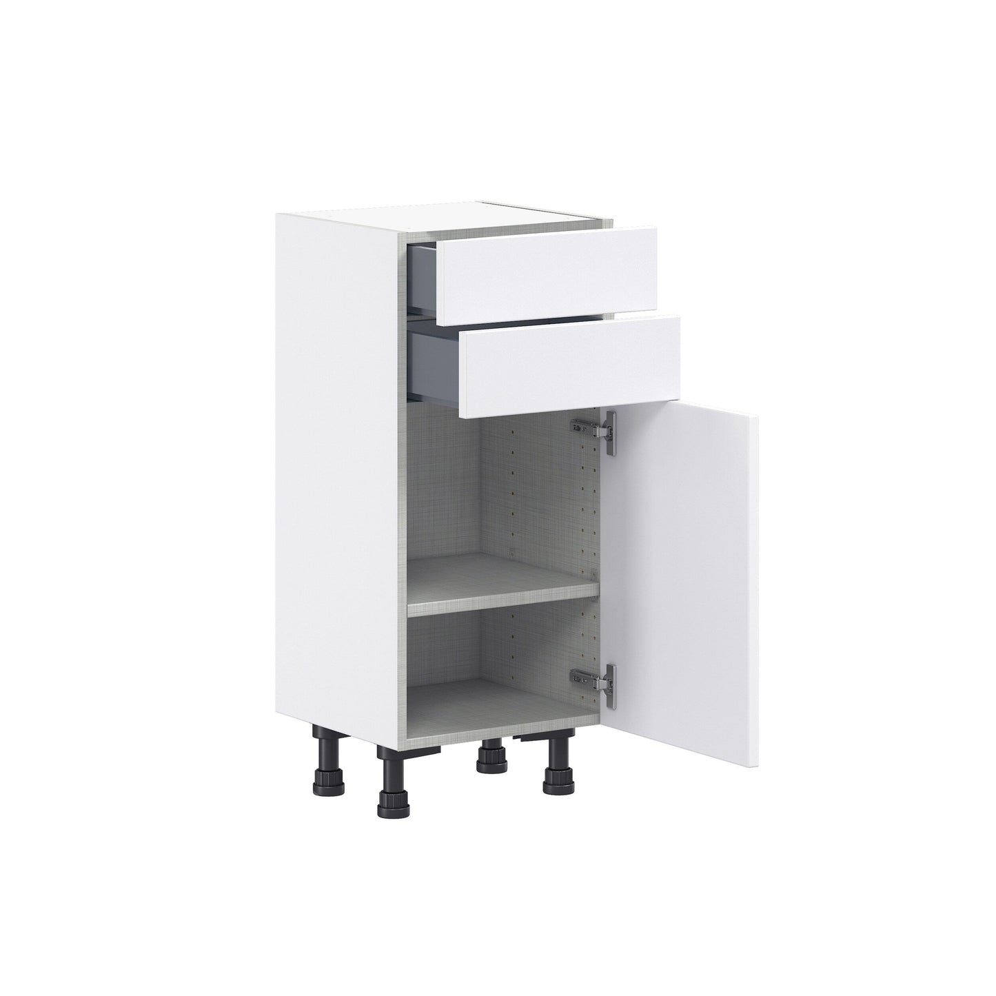 Hugo&Borg Jolie 15-in W x 34.5-in H x 14-in D Warm White 2-Drawers Base Fully Assembled Cabinet (Flat Panel Shaker Style)