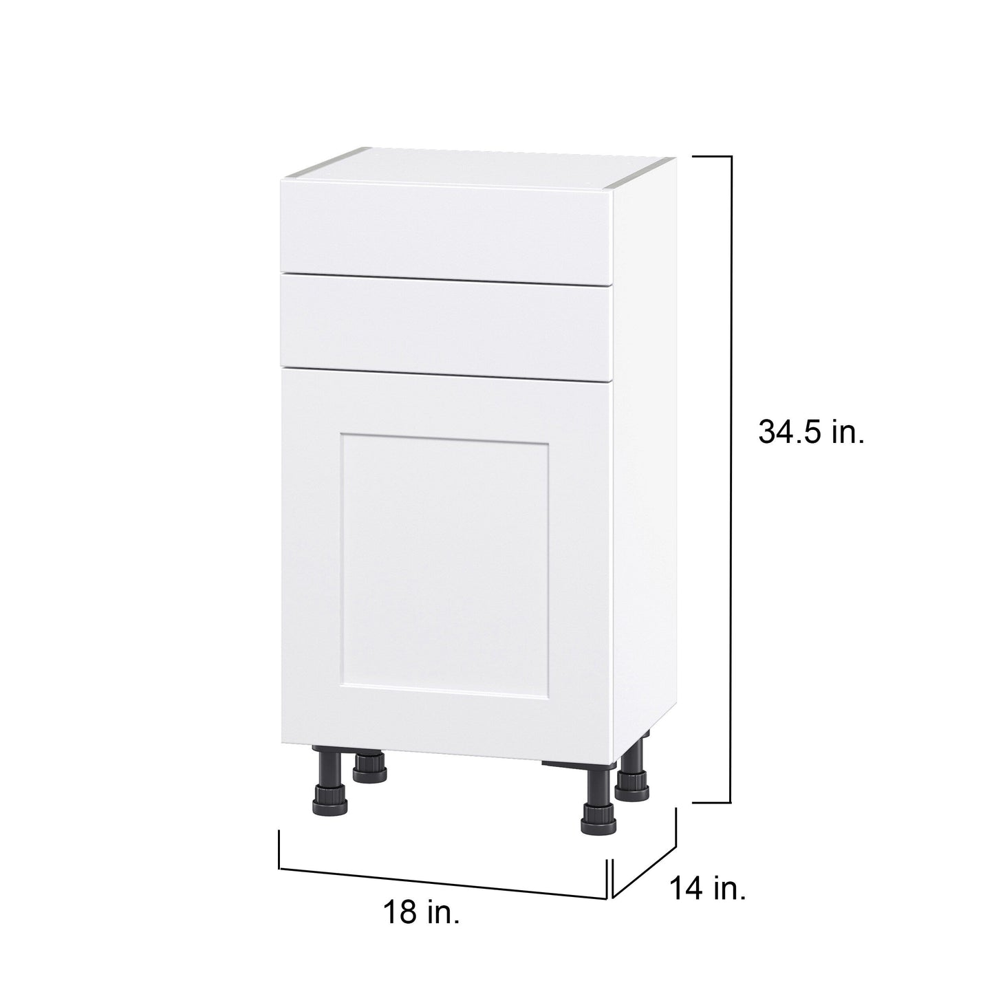 Hugo&Borg Jolie 18-in W x 34.5-in H x 14-in D Warm White 2-Drawers Base Fully Assembled Cabinet (Flat Panel Shaker Style)