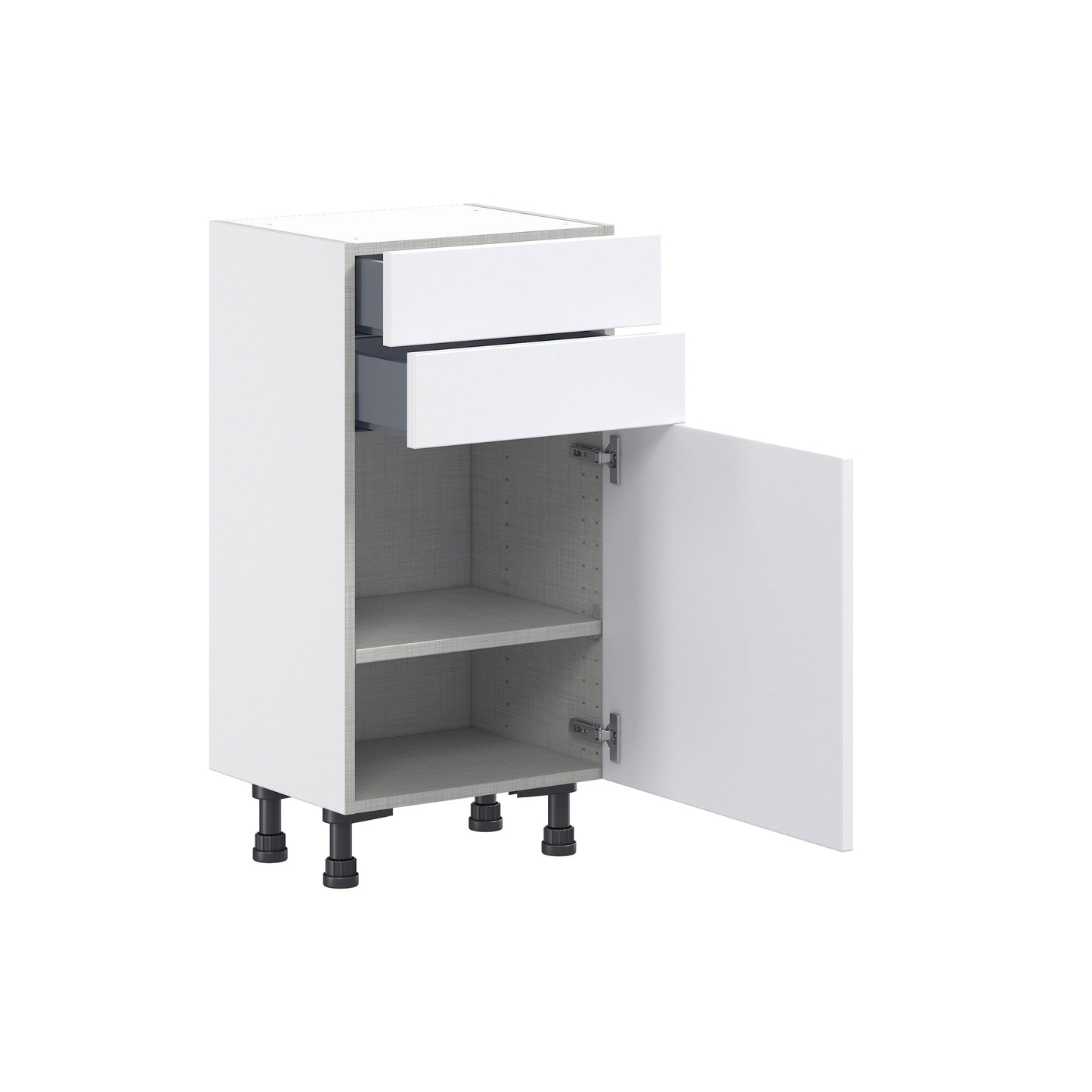 Hugo&Borg Jolie 18-in W x 34.5-in H x 14-in D Warm White 2-Drawers Base Fully Assembled Cabinet (Flat Panel Shaker Style)