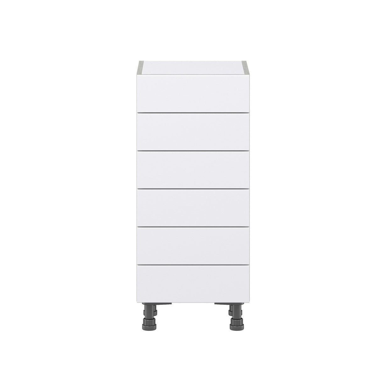 Hugo&Borg Jolie 15-in W x 34.5-in H x 14-in D Warm White 6-Drawer Base Fully Assembled Cabinet