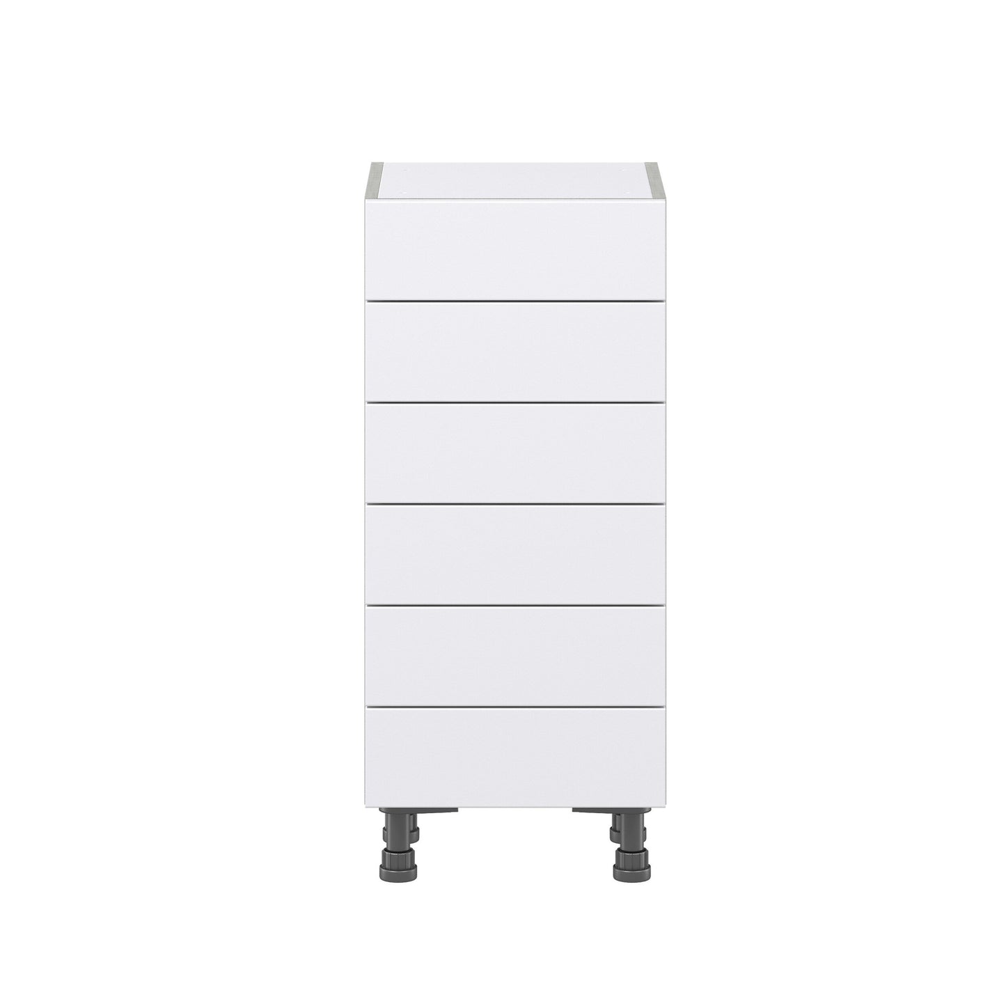 Hugo&Borg Jolie 15-in W x 34.5-in H x 14-in D Warm White 6-Drawer Base Fully Assembled Cabinet