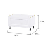 Hugo&Borg Jolie 36-in W x 19.5-in H x 24-in D Warm White 1-Drawer Base Fully Assembled Cabinet