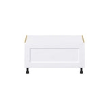 Hugo&Borg Jolie 36-in W x 19.5-in H x 24-in D Warm White 1-Drawer Base Fully Assembled Cabinet