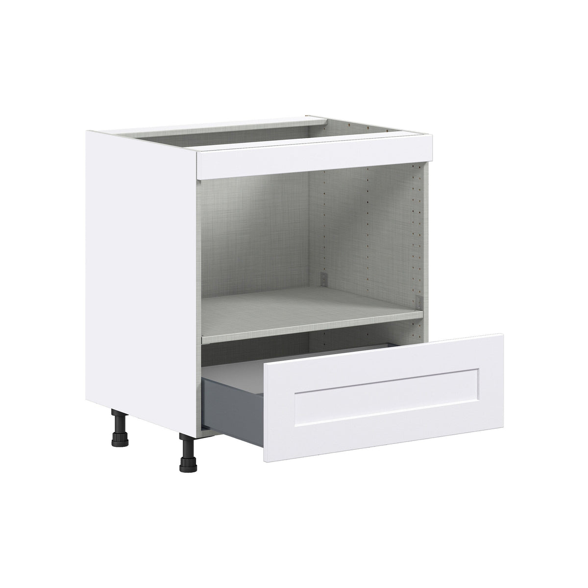 Hugo&Borg Jolie 30-in W x 34.5-in H x 24-in D Warm White 1-Drawer Base Fully Assembled Cabinet