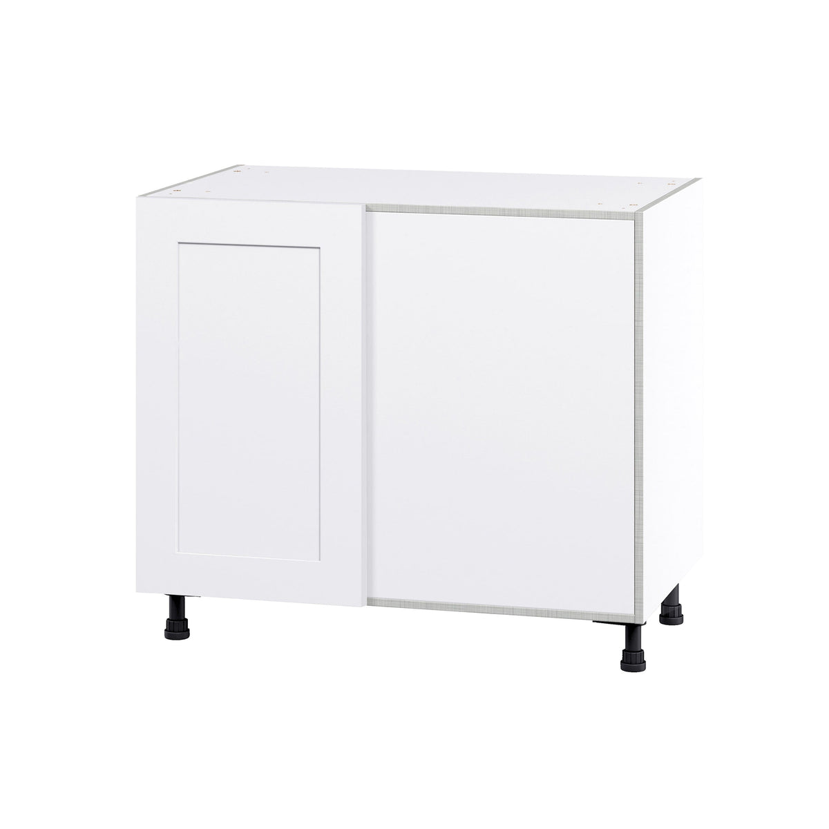 Hugo&Borg Jolie 39-in W x 34.5-in H x 24-in D Warm White Blind Corner Base Fully Assembled Cabinet (Flat Panel Shaker Style)