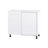 Hugo&Borg Jolie 39-in W x 34.5-in H x 24-in D Warm White Blind Corner Base Fully Assembled Cabinet (Flat Panel Shaker Style)