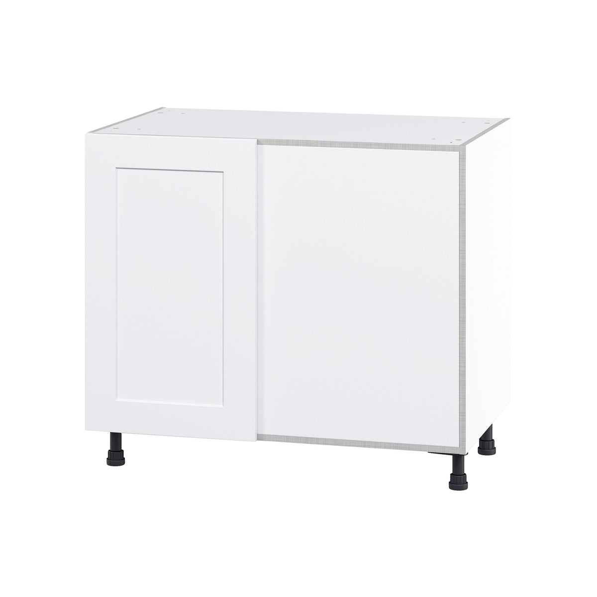 Hugo&Borg Jolie 39-in W x 34.5-in H x 24-in D Warm White Blind Corner Base Fully Assembled Cabinet (Flat Panel Shaker Style)