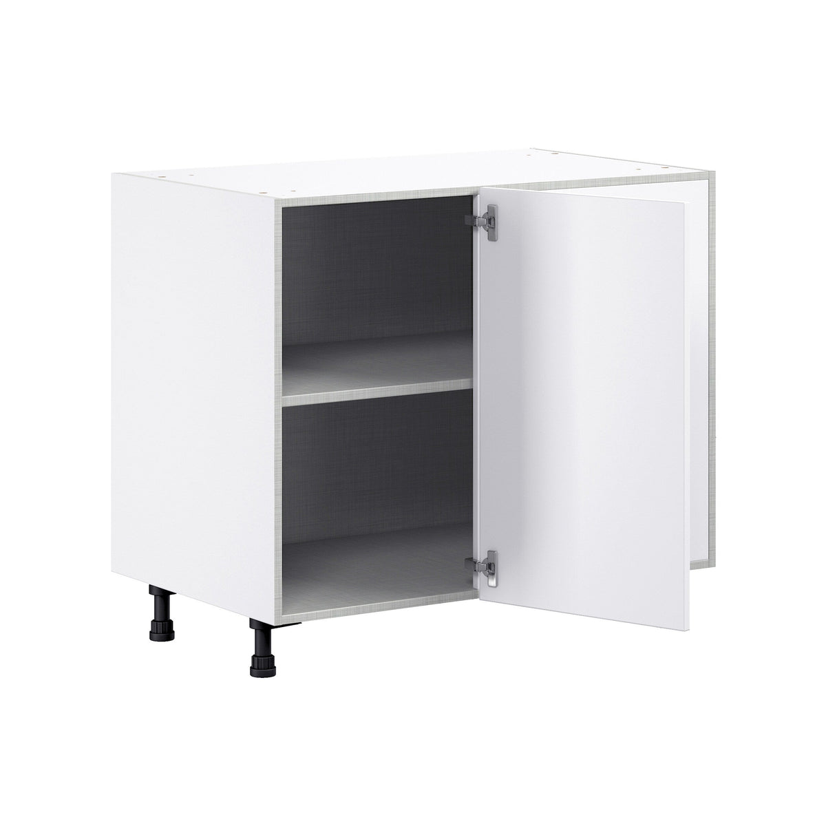 Hugo&Borg Jolie 39-in W x 34.5-in H x 24-in D Warm White Blind Corner Base Fully Assembled Cabinet (Flat Panel Shaker Style)