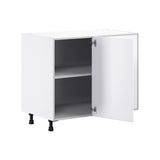 Hugo&Borg Jolie 39-in W x 34.5-in H x 24-in D Warm White Blind Corner Base Fully Assembled Cabinet (Flat Panel Shaker Style)