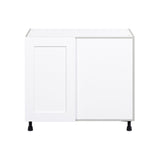 Hugo&Borg Jolie 39-in W x 34.5-in H x 24-in D Warm White Blind Corner Base Fully Assembled Cabinet (Flat Panel Shaker Style)