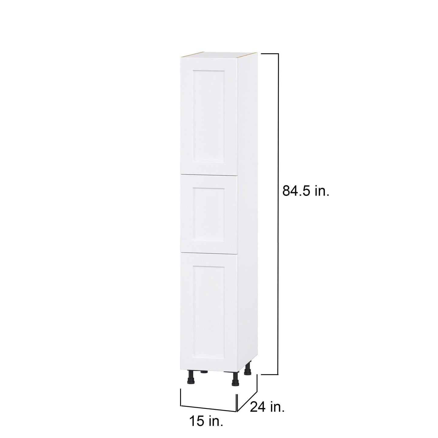 Hugo&Borg Jolie 15-in W x 84.5-in H x 24-in D Warm White Pantry Fully Assembled Cabinet (Flat Panel Shaker Door Style)