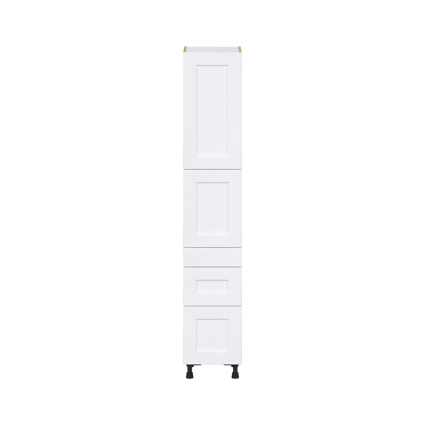 Hugo&Borg Jolie 15-in W x 84.5-in H x 24-in D Warm White 3-Drawers Pantry Fully Assembled Cabinet (Flat Panel Shaker Style)