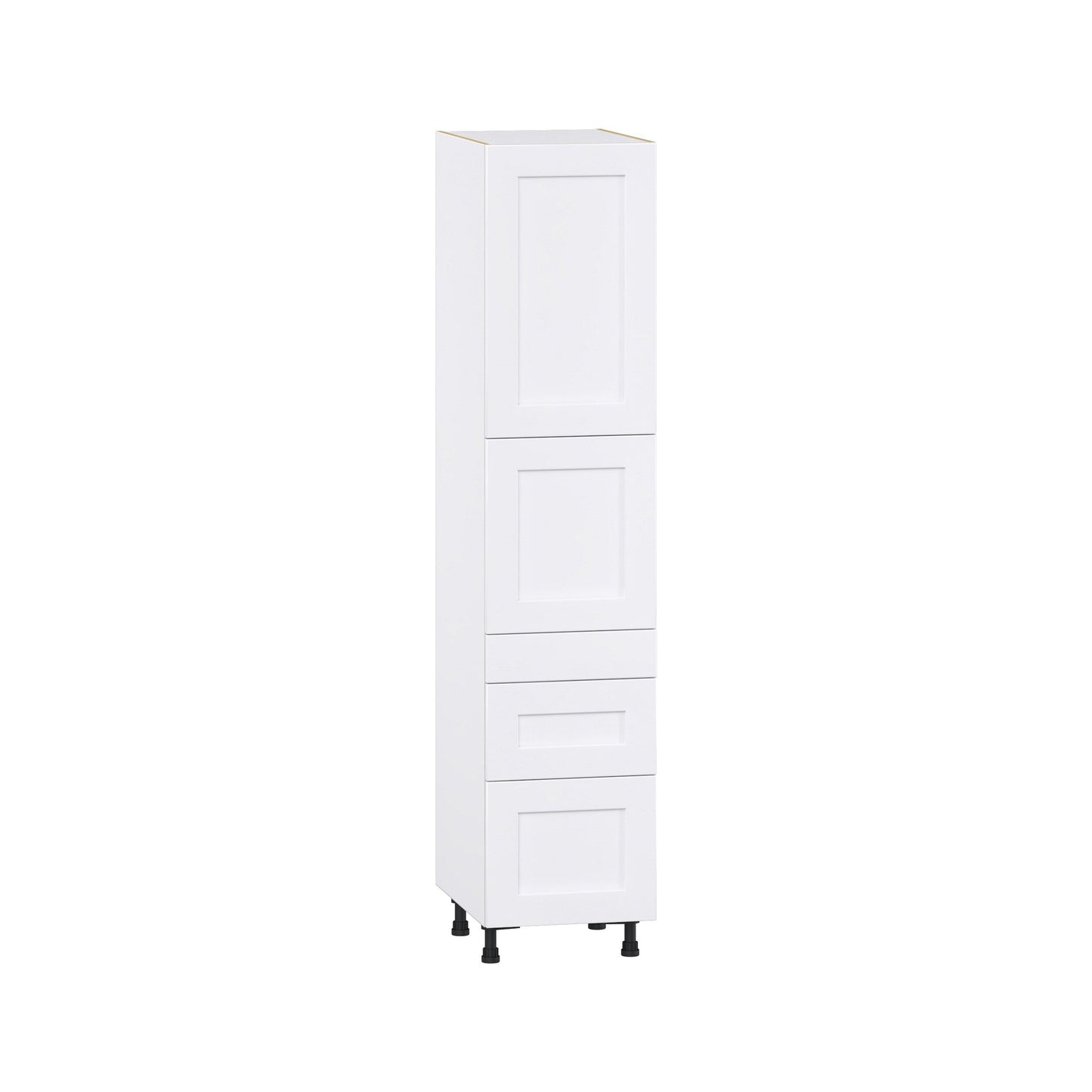Hugo&Borg Jolie 18-in W x 84.5-in H x 24-in D Warm White 3-Drawers Pantry Fully Assembled Cabinet (Flat Panel Shaker Style)