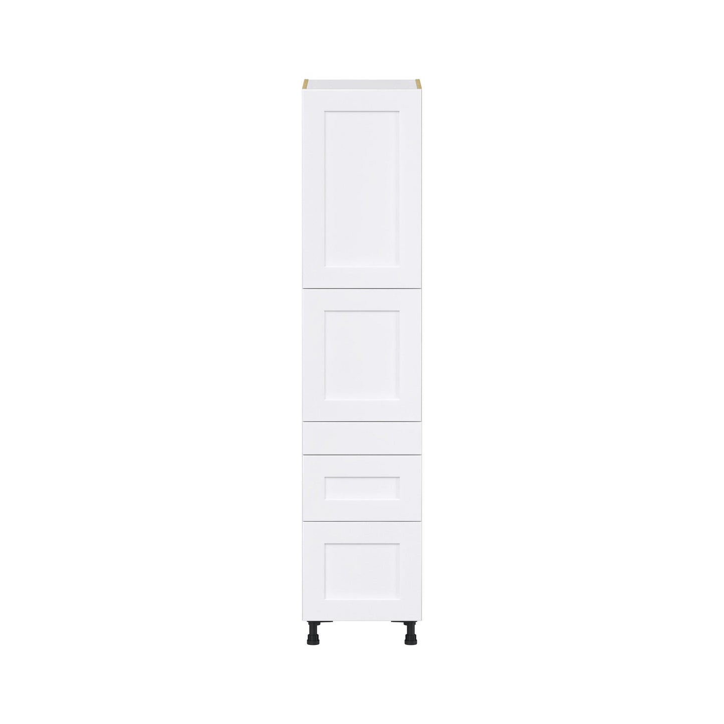 Hugo&Borg Jolie 18-in W x 84.5-in H x 24-in D Warm White 3-Drawers Pantry Fully Assembled Cabinet (Flat Panel Shaker Style)