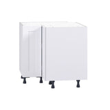 Hugo&Borg Jolie 36-in W x 34.5-in H x 36-in D Warm White Lazy Susan Corner Base Fully Assembled Cabinet (Flat Panel Shaker Style)