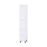 Hugo&Borg Jolie 15-in W x 89.5-in H x 24-in D Warm White 3-Drawers Pantry Fully Assembled Cabinet (Flat Panel Shaker Style)