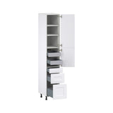 Hugo&Borg Jolie 15-in W x 89.5-in H x 24-in D Warm White 3-Drawers Pantry Fully Assembled Cabinet (Flat Panel Shaker Style)