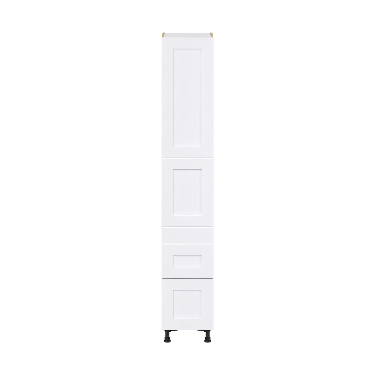 Hugo&Borg Jolie 15-in W x 89.5-in H x 24-in D Warm White 3-Drawers Pantry Fully Assembled Cabinet (Flat Panel Shaker Style)