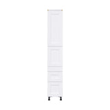 Hugo&Borg Jolie 15-in W x 89.5-in H x 24-in D Warm White 3-Drawers Pantry Fully Assembled Cabinet (Flat Panel Shaker Style)
