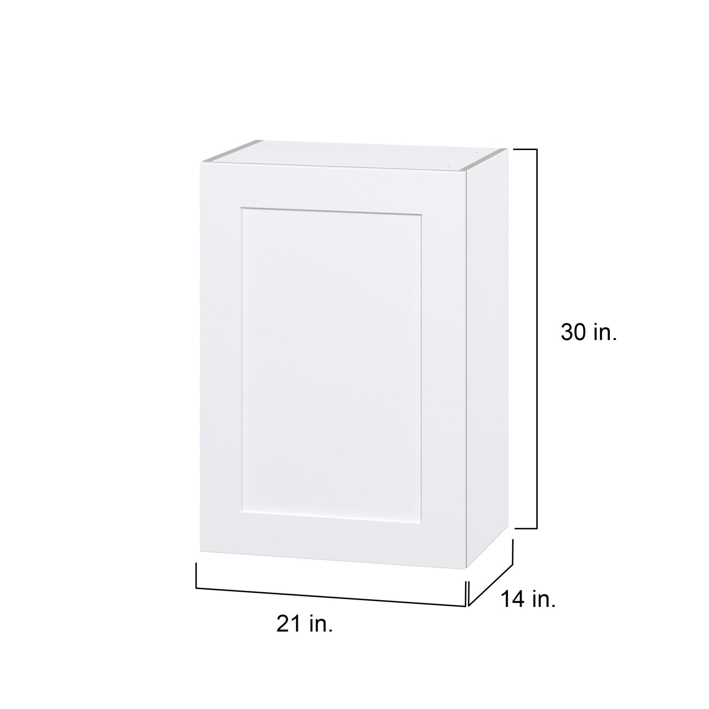Hugo&Borg Jolie 21-in W x 30-in H x 14-in D Warm White Wall Fully Assembled Cabinet (Flat Panel Shaker Door Style)