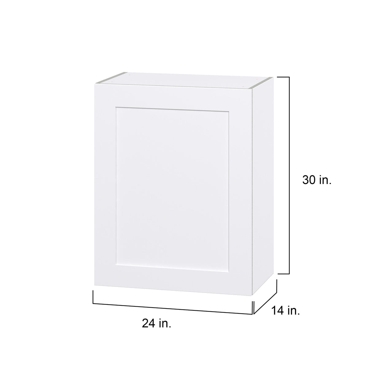 Hugo&Borg Jolie 24-in W x 30-in H x 14-in D Warm White Wall Fully Assembled Cabinet (Flat Panel Shaker Door Style)