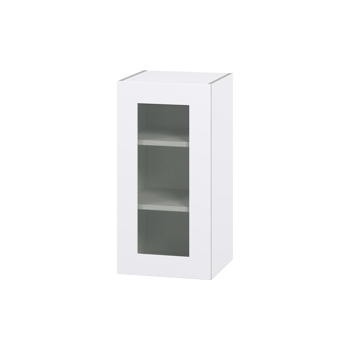 Hugo&Borg Jolie 15-in W x 30-in H x 14-in D Warm White Wall Fully Assembled Cabinet (Glass Panel Shaker Door Style)