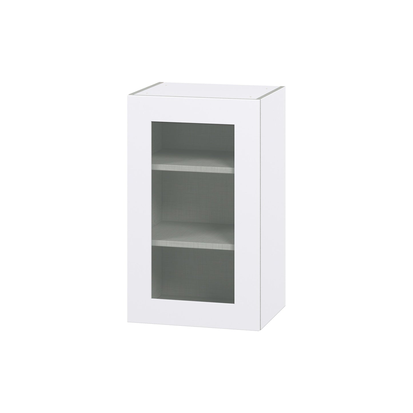 Hugo&Borg Jolie 18-in W x 30-in H x 14-in D Warm White Wall Fully Assembled Cabinet (Glass Panel Shaker Door Style)