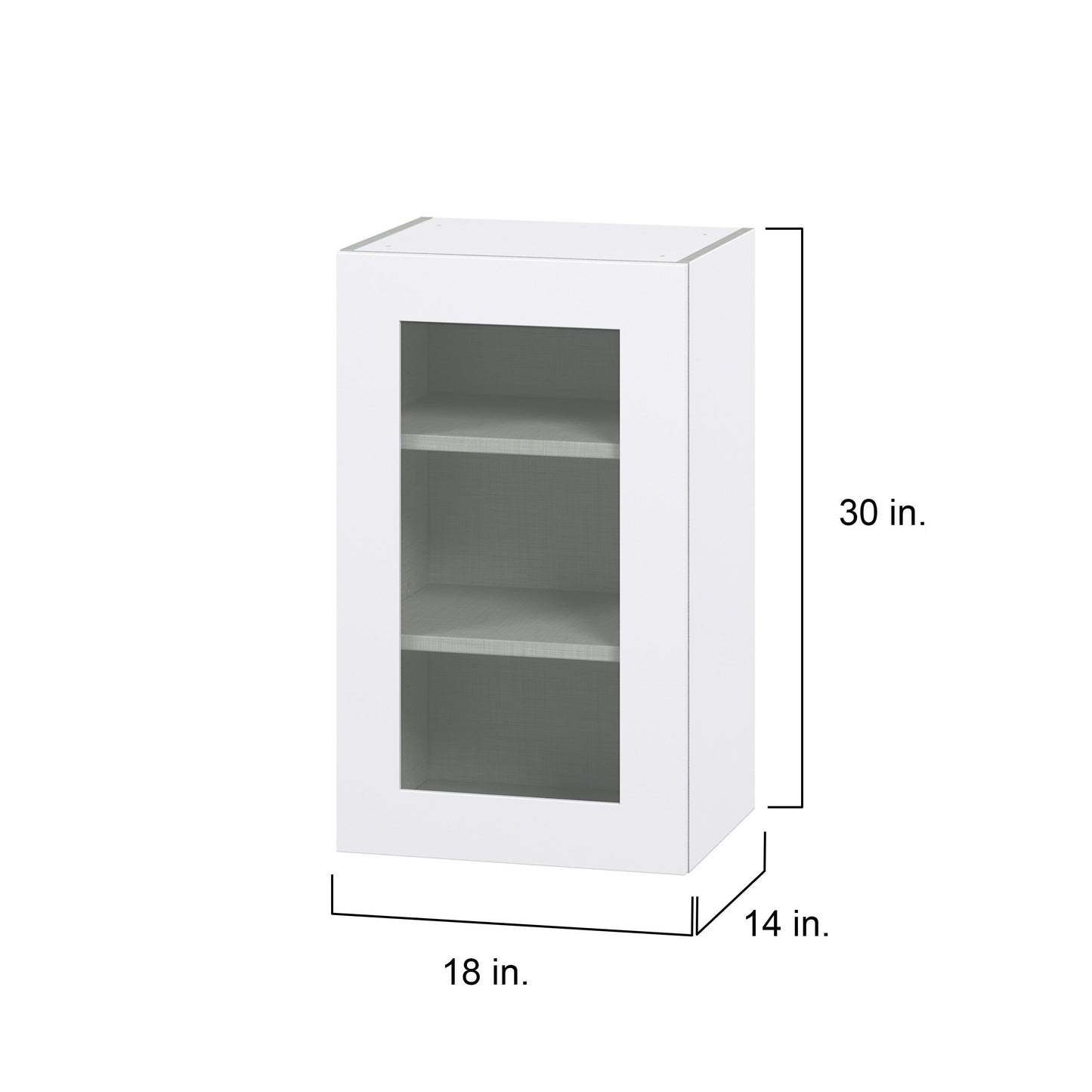 Hugo&Borg Jolie 18-in W x 30-in H x 14-in D Warm White Wall Fully Assembled Cabinet (Glass Panel Shaker Door Style)