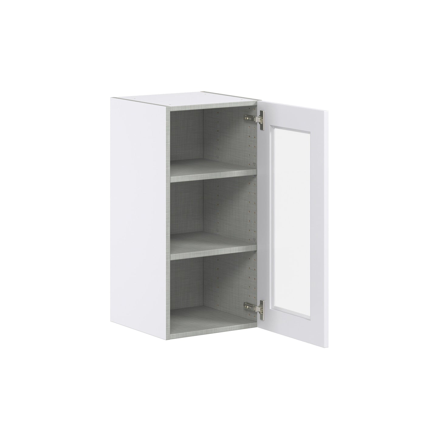 Hugo&Borg Jolie 15-in W x 30-in H x 14-in D Warm White Wall Fully Assembled Cabinet (Glass Panel Shaker Door Style)