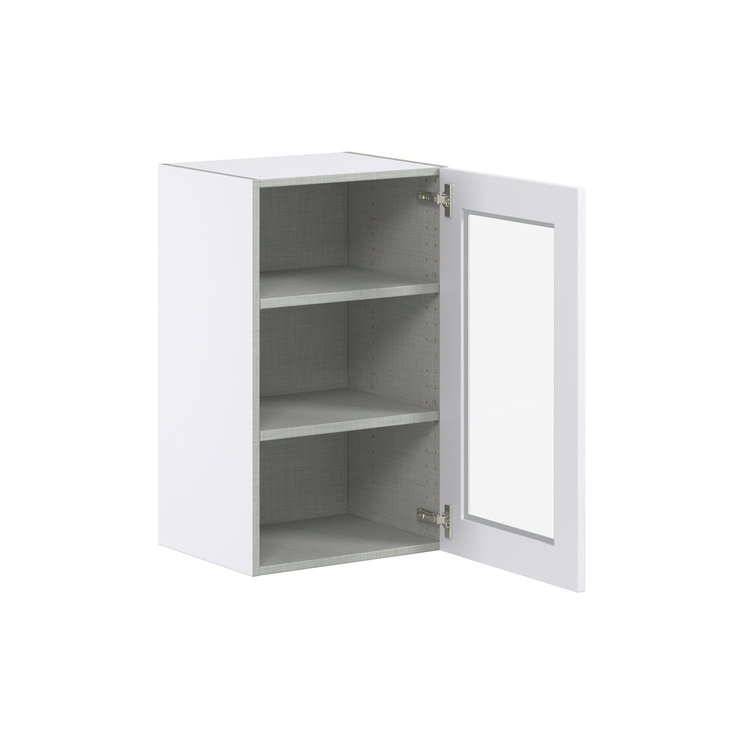 Hugo&Borg Jolie 18-in W x 30-in H x 14-in D Warm White Wall Fully Assembled Cabinet (Glass Panel Shaker Door Style)