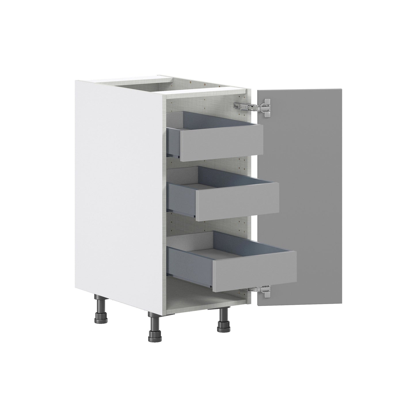 Hugo&Borg Beaumont 15-in W x 34.5-in H x 24-in D Slate Gray 3-Drawers Base Fully Assembled Cabinet (Flat Panel Shaker Style)