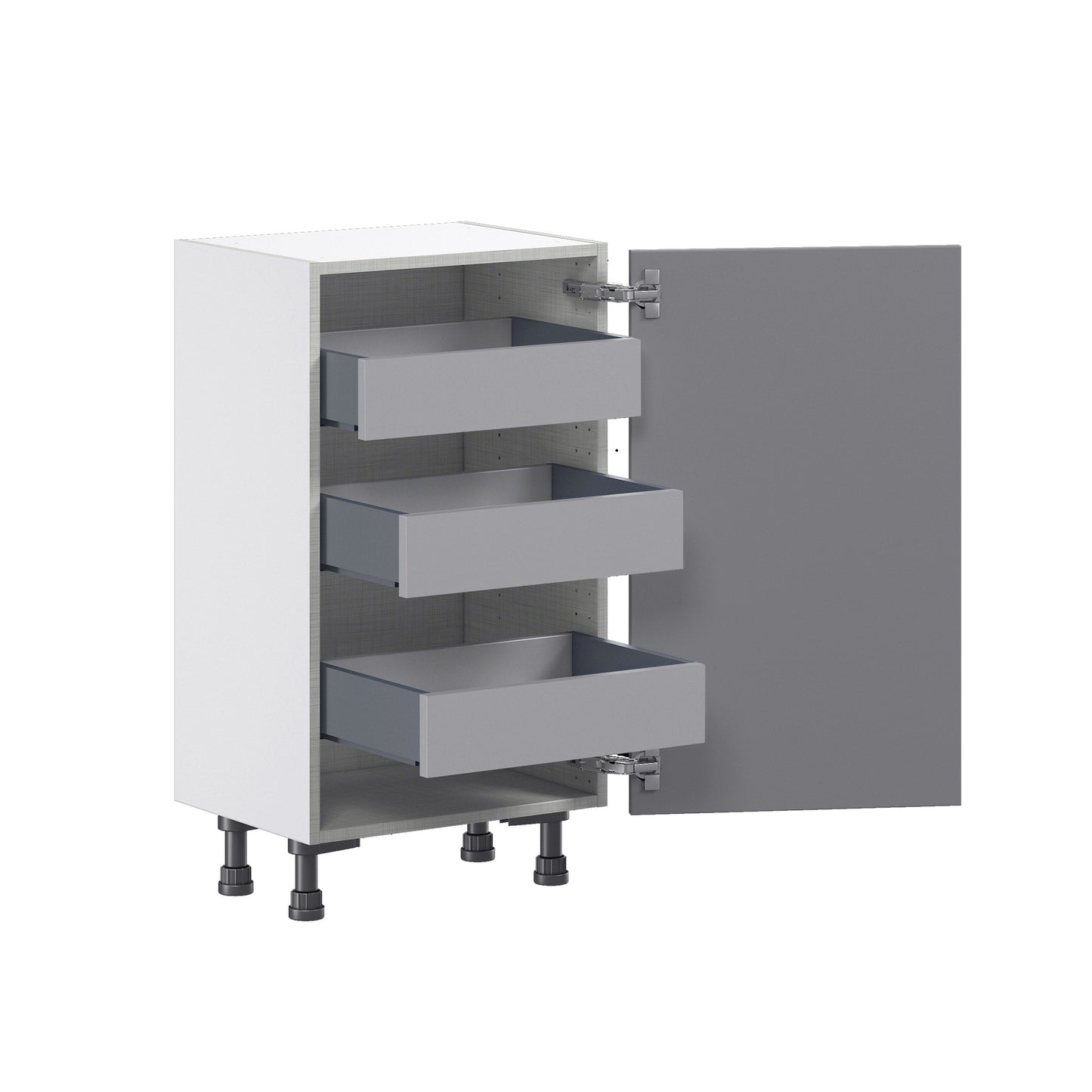 Hugo&Borg Beaumont 18-in W x 34.5-in H x 24-in D Slate Gray 3-Drawers Base Fully Assembled Cabinet (Flat Panel Shaker Style)