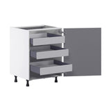 Hugo&Borg Beaumont 24-in W x 34.5-in H x 24-in D Slate Gray 3-Drawers Base Fully Assembled Cabinet (Flat Panel Shaker Style)