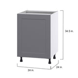 Hugo&Borg Beaumont 24-in W x 34.5-in H x 24-in D Slate Gray 3-Drawers Base Fully Assembled Cabinet (Flat Panel Shaker Style)