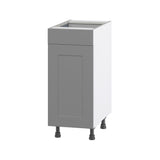 Hugo&Borg Beaumont 15-in W x 34.5-in H x 24-in D Slate Gray 1-Drawer Base Fully Assembled Cabinet (Flat Panel Shaker Style)