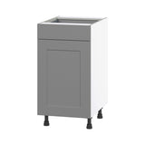 Hugo&Borg Beaumont 18-in W x 34.5-in H x 24-in D Slate Gray 1-Drawer Base Fully Assembled Cabinet (Flat Panel Shaker Style)