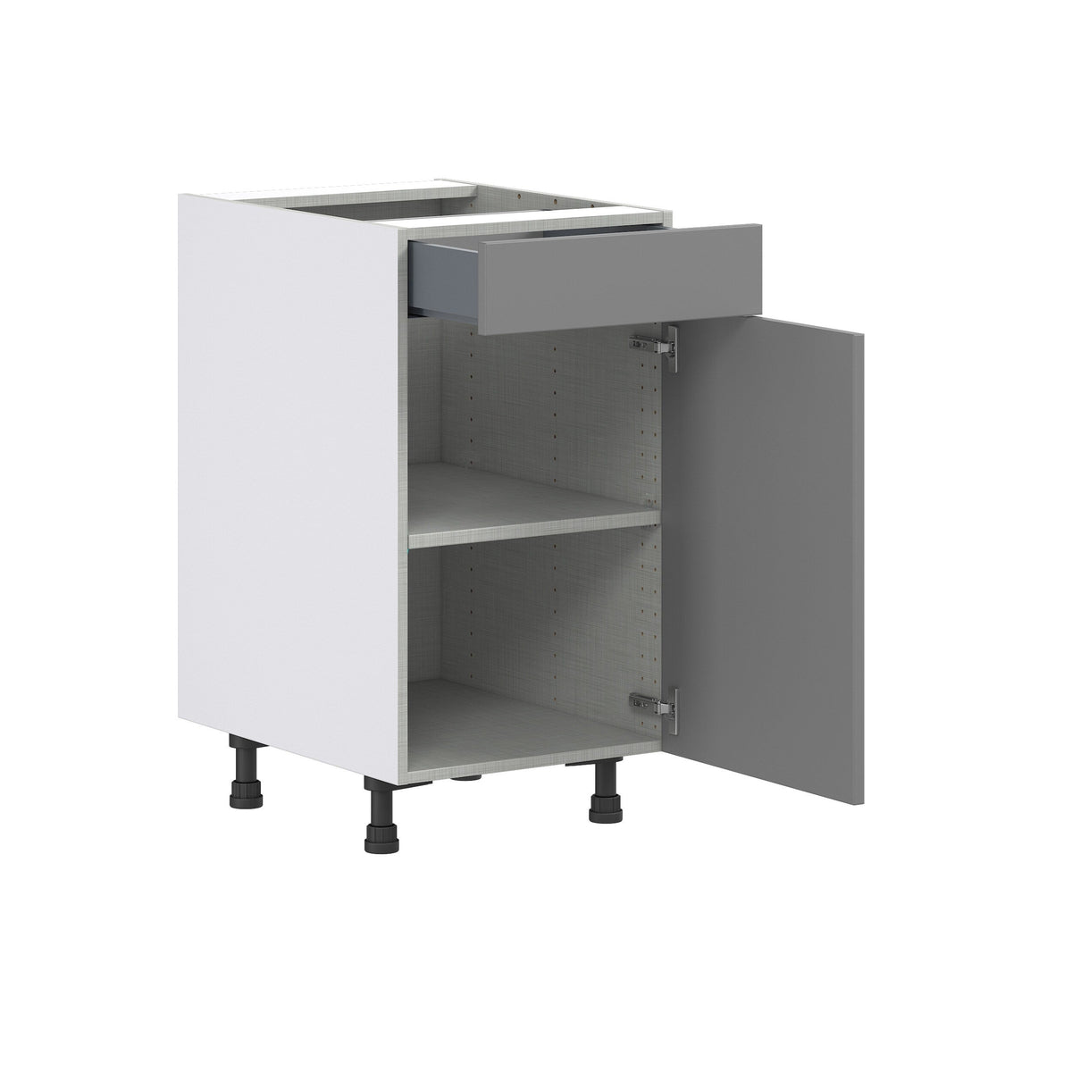 Hugo&Borg Beaumont 18-in W x 34.5-in H x 24-in D Slate Gray 1-Drawer Base Fully Assembled Cabinet (Flat Panel Shaker Style)