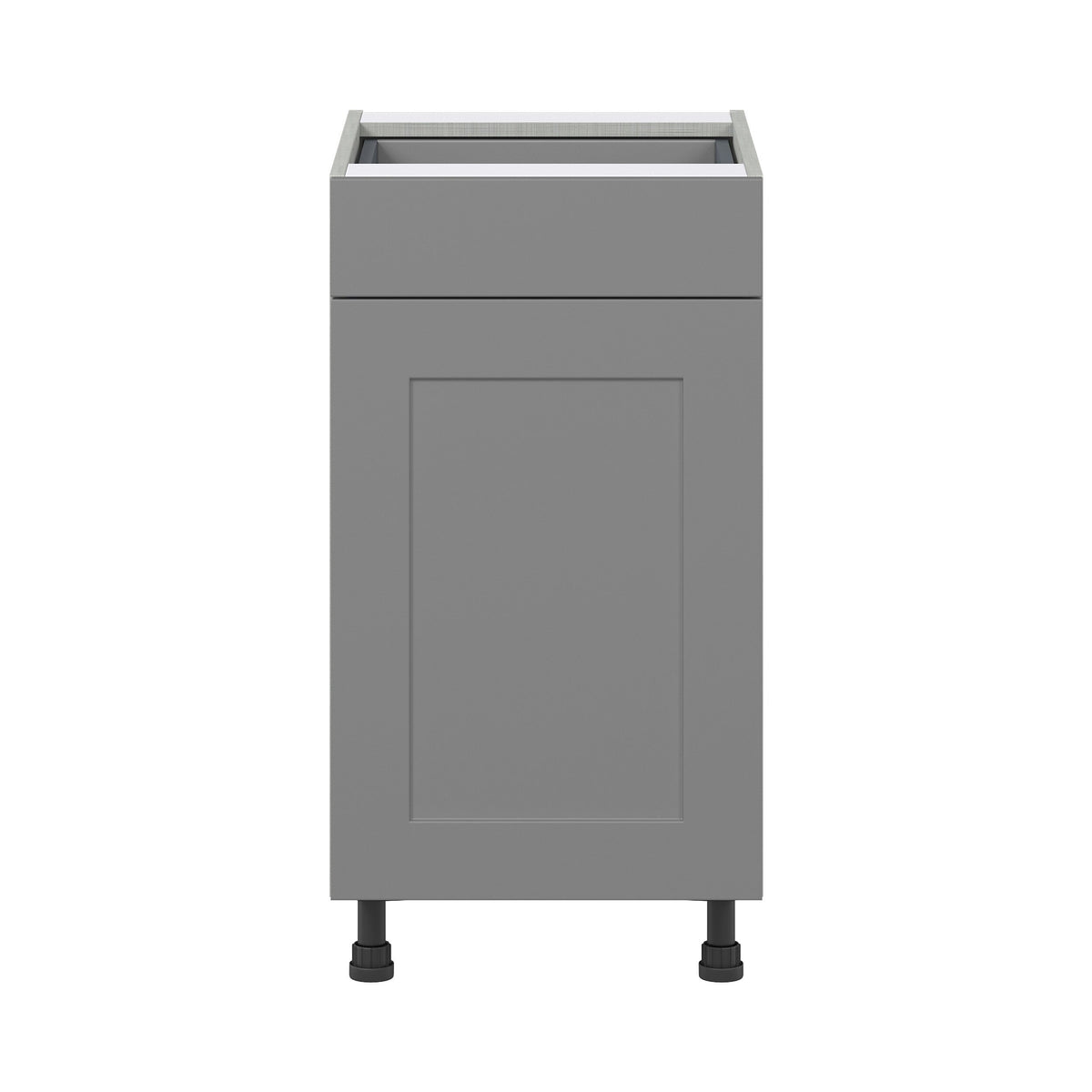 Hugo&Borg Beaumont 18-in W x 34.5-in H x 24-in D Slate Gray 1-Drawer Base Fully Assembled Cabinet (Flat Panel Shaker Style)