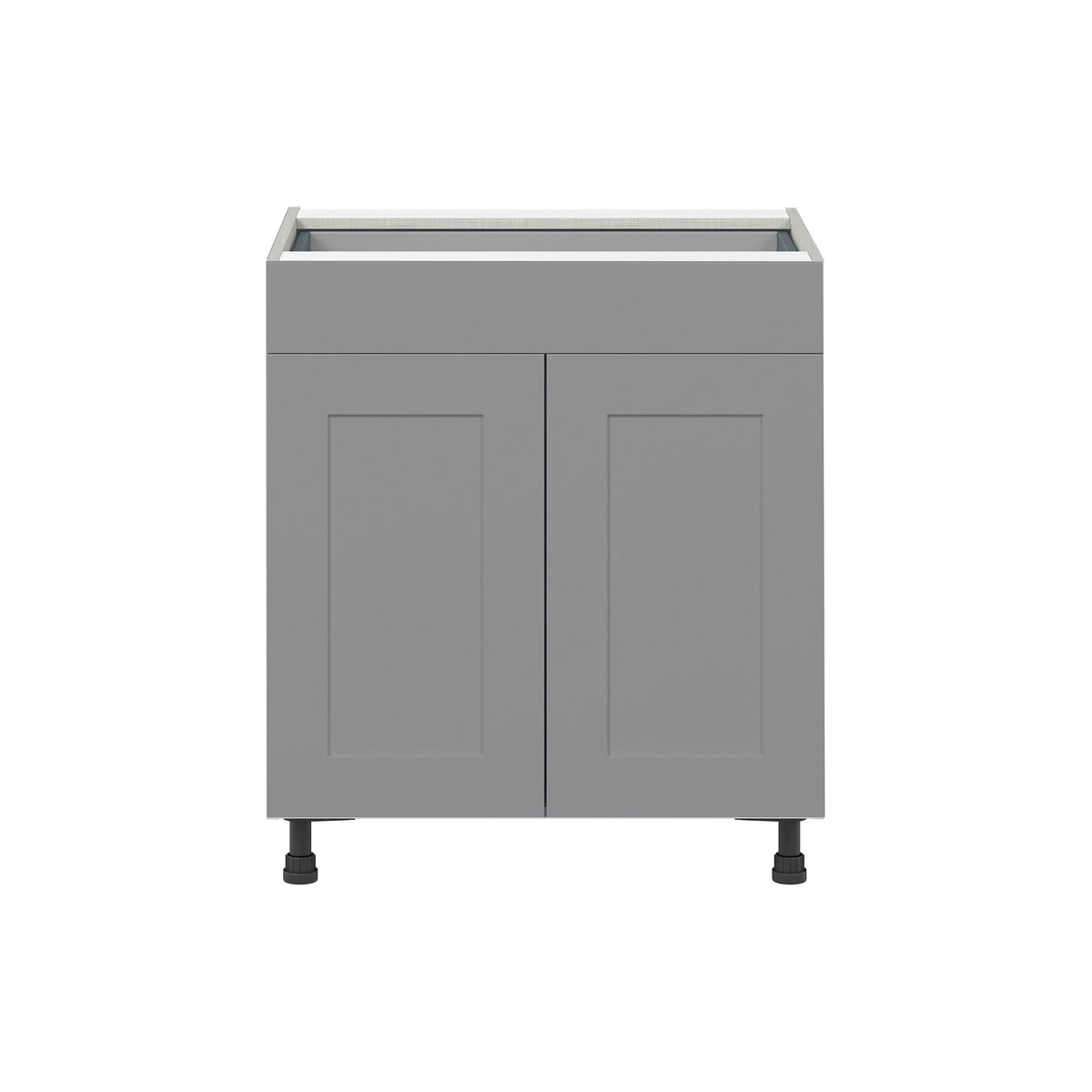 Hugo&Borg Beaumont 30-in W x 34.5-in H x 24-in D Slate Gray 1-Drawer Base Fully Assembled Cabinet (Flat Panel Shaker Style)