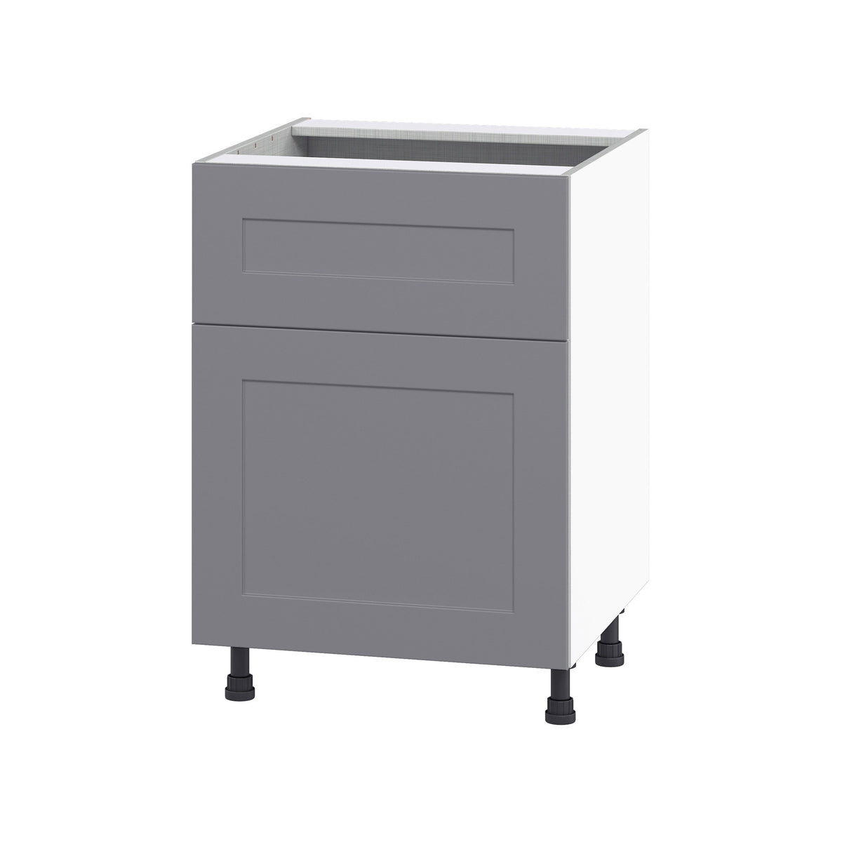 Hugo&Borg Beaumont 24-in W x 34.5-in H x 24-in D Slate Gray 1-Drawer Base Fully Assembled Cabinet (Flat Panel Shaker Style)