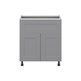 Hugo&Borg Beaumont 30-in W x 34.5-in H x 24-in D Slate Gray 1-Drawer Base Fully Assembled Cabinet (Flat Panel Shaker Style)