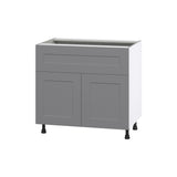 Hugo&Borg Beaumont 36-in W x 34.5-in H x 24-in D Slate Gray 1-Drawer Base Fully Assembled Cabinet (Flat Panel Shaker Style)